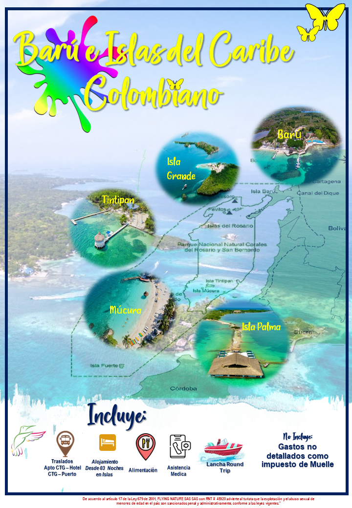 Islas Del Caribe Colombiano Y Bar Flying Nature Colombia